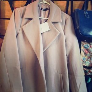 Light pink duster faux wool size 10 NWT never worn